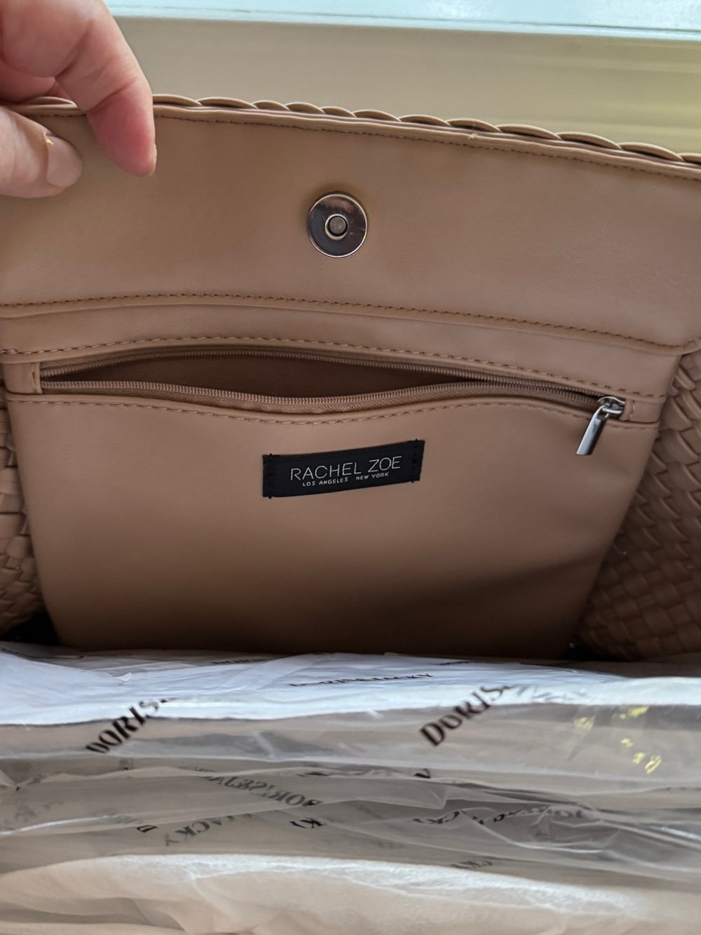 Rachel Zoe Woven pu leather Tote Bag in Tan - Picture 2 of 4